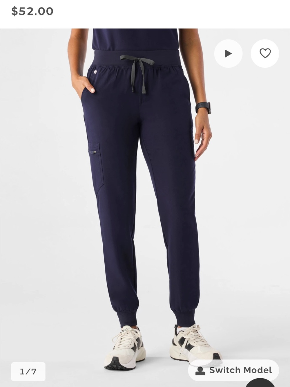 Figs Navy Slim Cargo Jogger with Drawstring